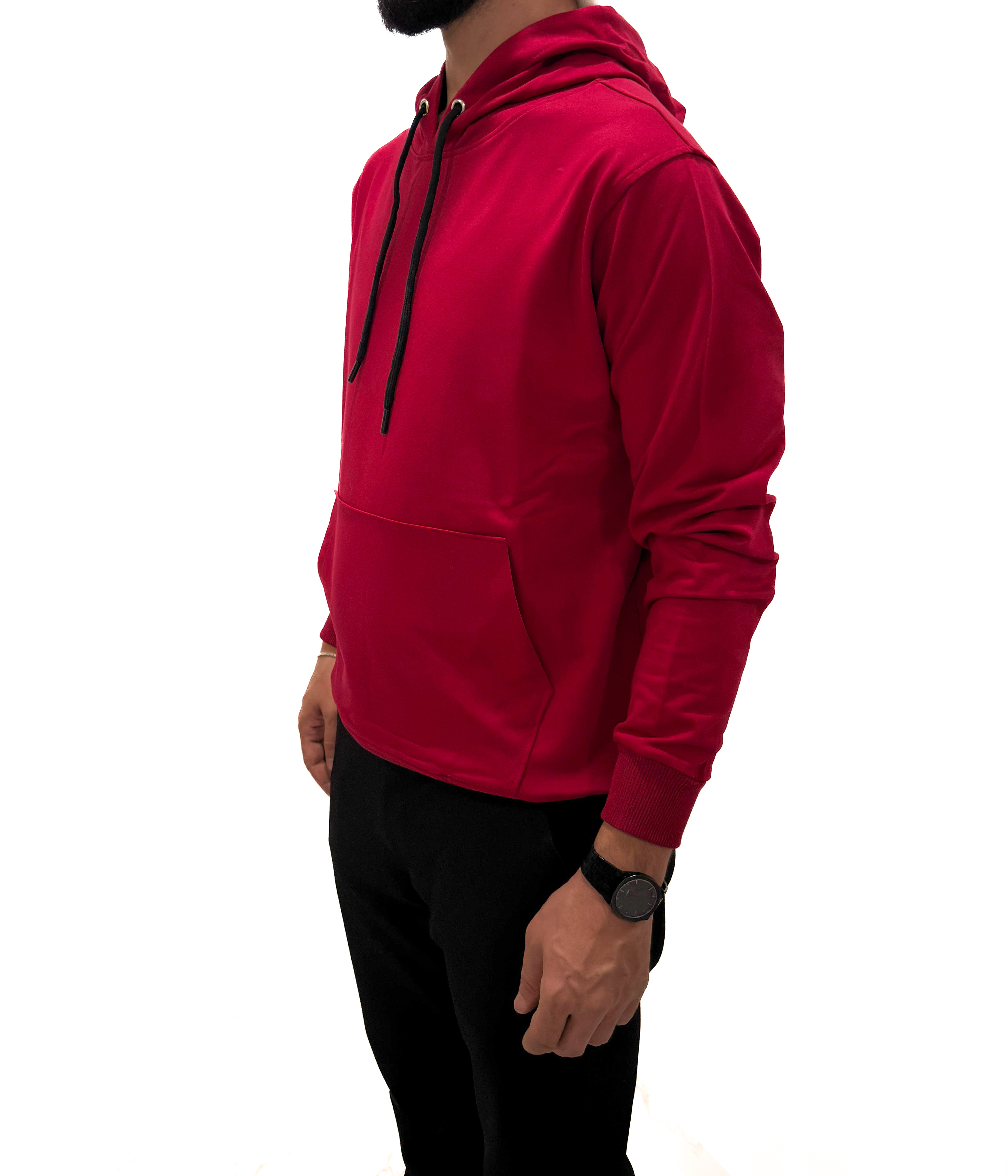 UniSex Bay ve Bayan Kapşonlu Sweatshirt Kırmızı
