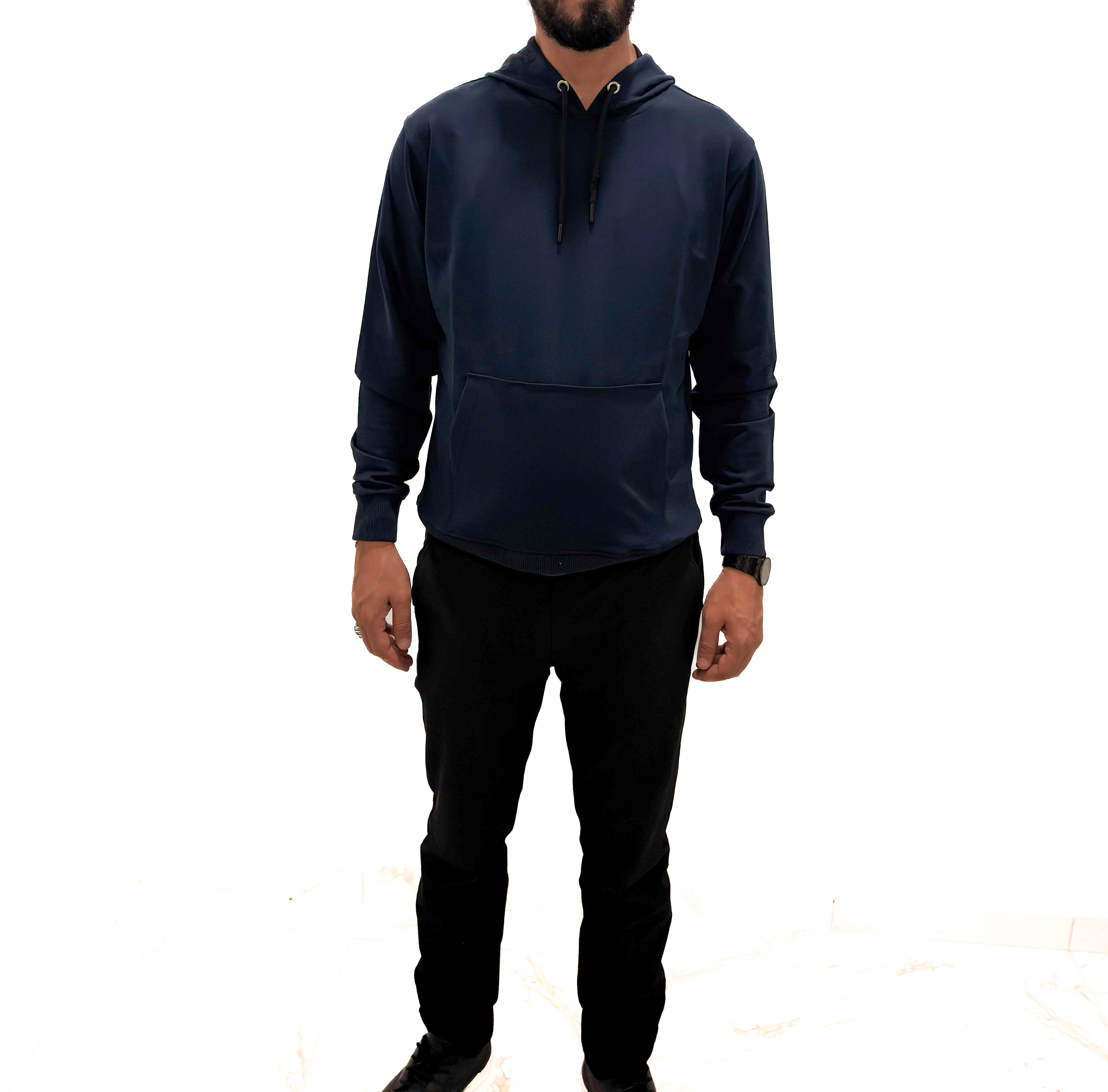 UniSex Bay ve Bayan Kapşonlu Sweatshirt Siyah