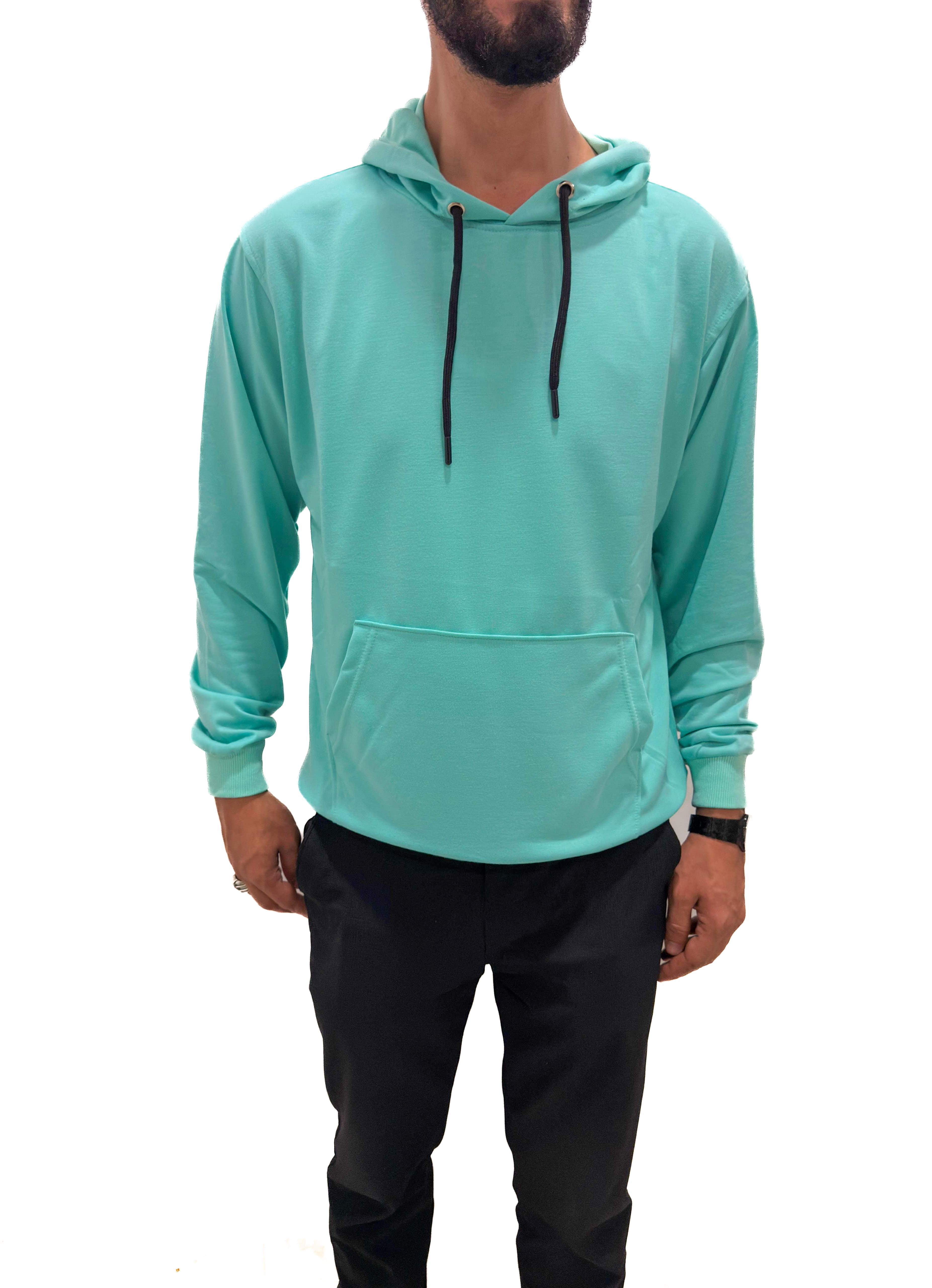 UniSex Bay ve Bayan Kapşonlu Sweatshirt Mavi