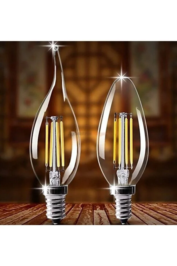 4w Flamanlı Şeffaf Led Buji Ampul  - 10 ADET