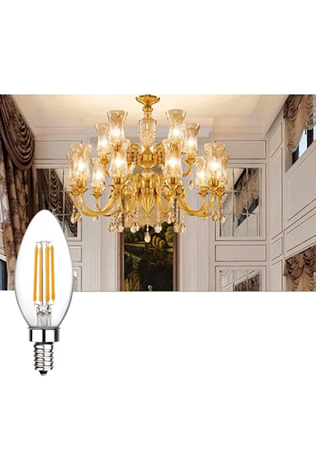 4w Flamanlı Şeffaf Led Buji Ampul  - 10 ADET