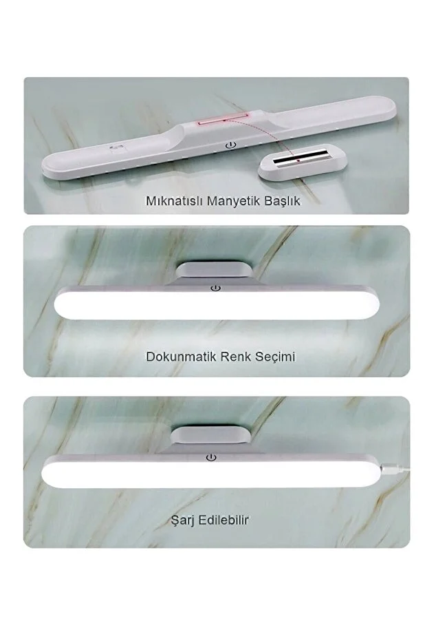 Mıknatıslı Şarjlı Led Işık Micro Usb Şarjlı Kablosuz Led Lamba 3 Farklı Işık Led Aplik KML120
