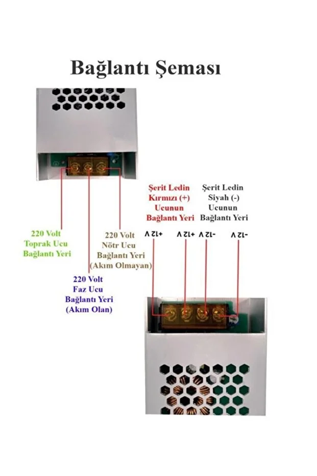 30 Amper Şerit Led Trafosu 360W Super Slim Fansız