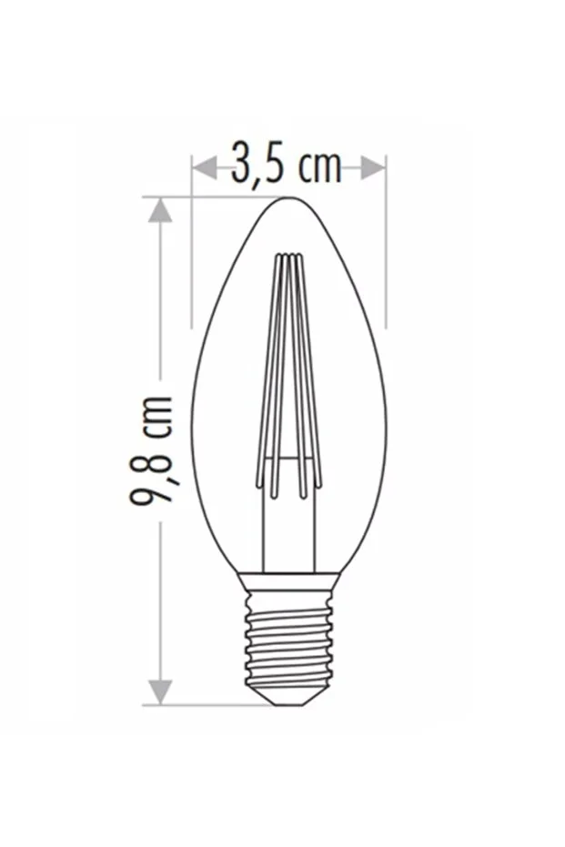 4w Flamanlı Şeffaf Led Buji Ampul  - 10 ADET