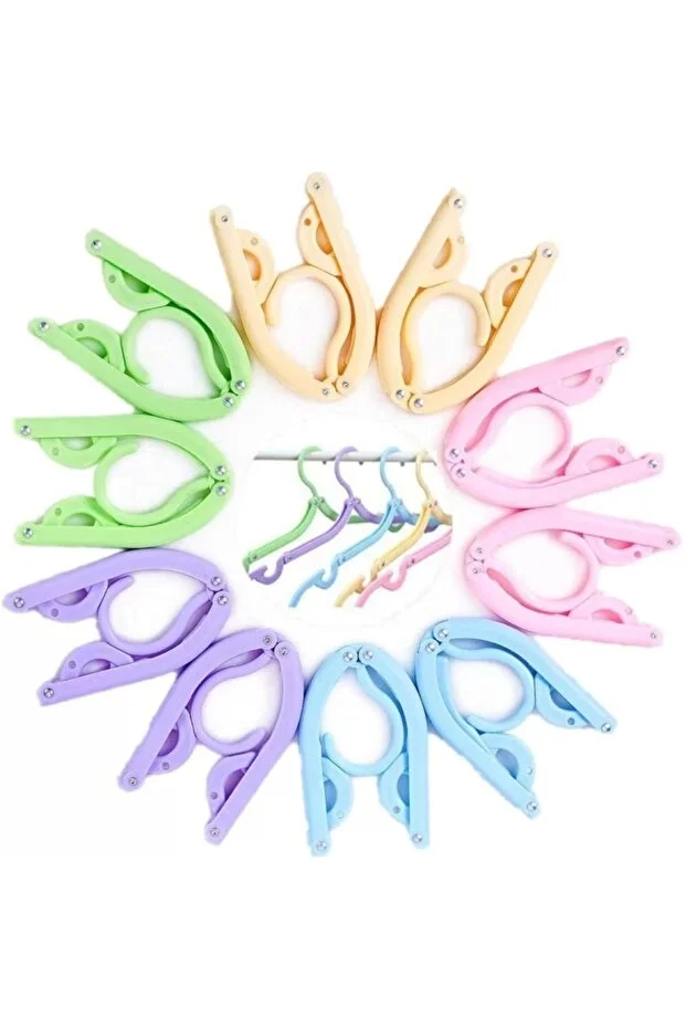 Taşınabilir Seyahat Askılığı Katlanabilir Portatif Askı Standı Pratik Kullanımlı Hafif Kompakt Mini (2 ADET )