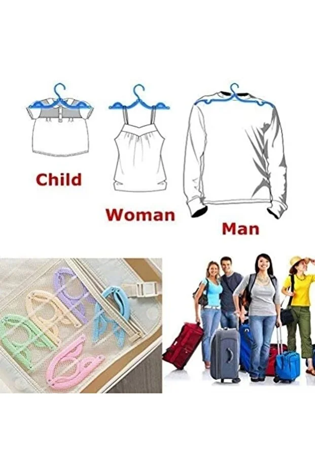 Taşınabilir Seyahat Askılığı Katlanabilir Portatif Askı Standı Pratik Kullanımlı Hafif Kompakt Mini (2 ADET )