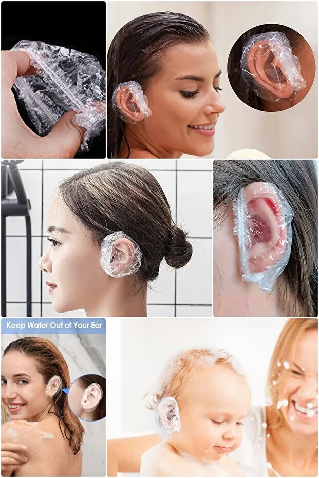 Kulak Koruyucu Suya Dayanıklı Bone 100 Adet | Yüzme, Saç Boyama ve Duş İçin Güvenilir Koruma