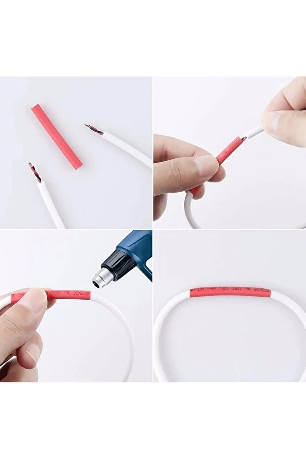  Isıyla Daralan 164 Parça Makaron Kablo Tamir Yalıtım Seti-ıphone Şarj Kablo Koruyucu