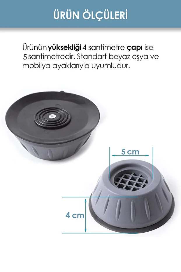 Beyaz Eşya Ayağı 4 Adet Titreşim Önleyici Çamaşır Bulaşık Makinası Buzdolabı Yükseltici Stoper