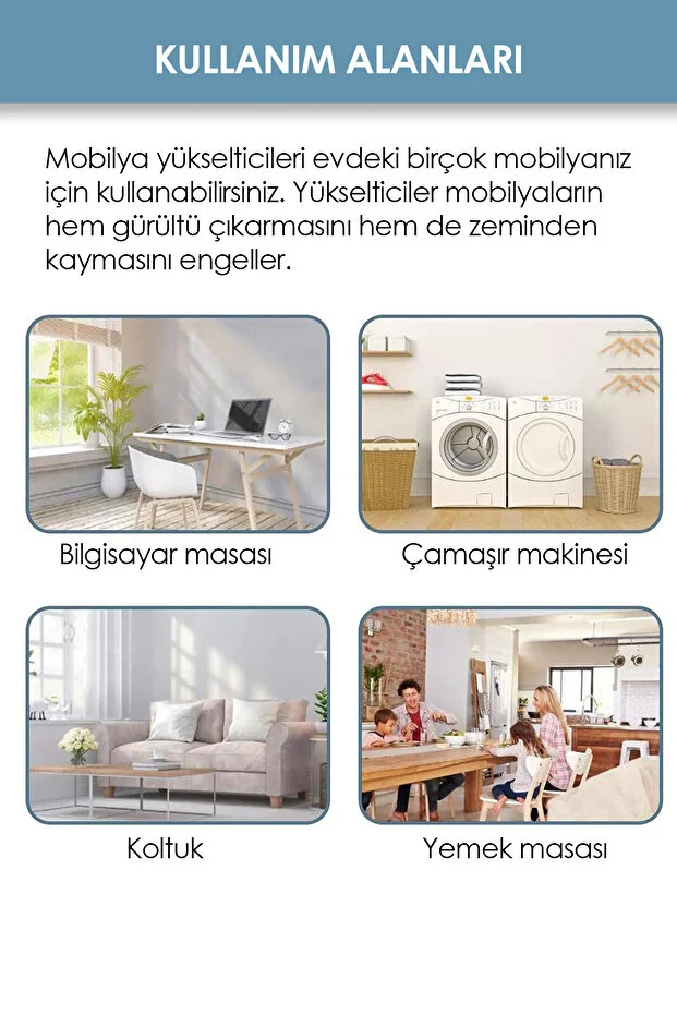 Beyaz Eşya Ayağı 4 Adet Titreşim Önleyici Çamaşır Bulaşık Makinası Buzdolabı Yükseltici Stoper