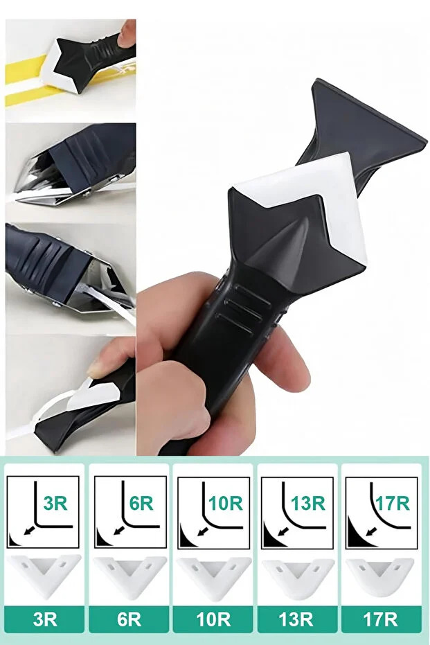 3'ü 1 Arada Fayans Derz Dolgu Kazıyıcı Sıyırıcı Silikon Sökücü Ve Uygulayıcı Aparat Çok Amaçlı Bıçak