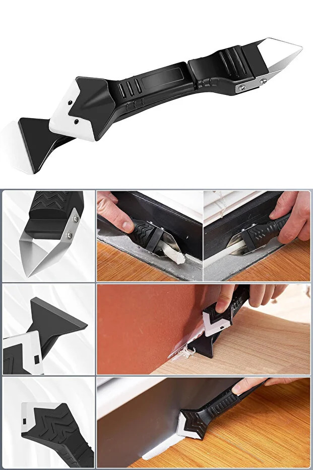 3'ü 1 Arada Fayans Derz Dolgu Kazıyıcı Sıyırıcı Silikon Sökücü Ve Uygulayıcı Aparat Çok Amaçlı Bıçak