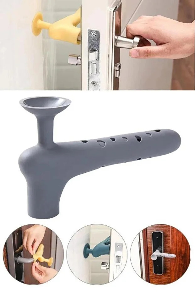 2 Adet Silikon Kapı Kolu Koruyucu Stoper Gri Kapı Arkası Duvar Koruyucu Gürültü Emici Koruma Tampon