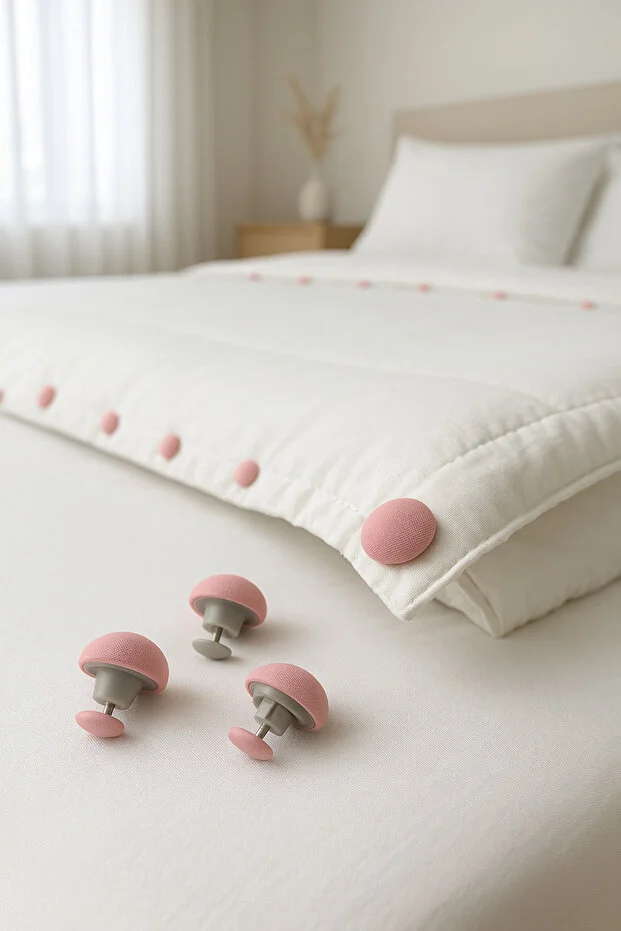 Mantar Yorgan Tutucu Klips Seti - Dayanıklı ve Estetik Çözüm Yorgan Kılıfı Düzenleyici