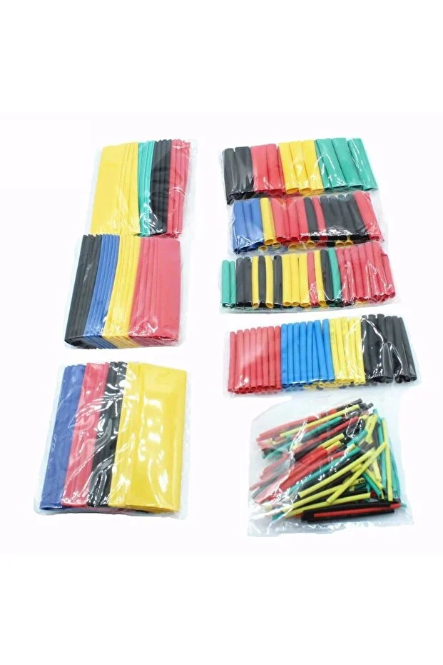  Isıyla Daralan 164 Parça Makaron Kablo Tamir Yalıtım Seti-ıphone Şarj Kablo Koruyucu