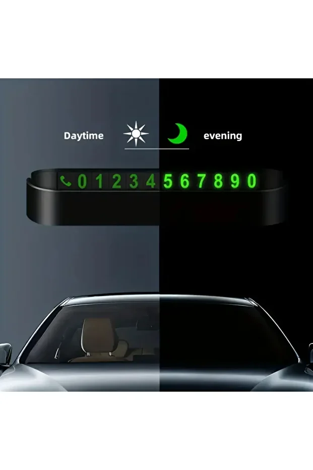 Fosforlu Acılır Kapanabilir Numaratör Ön Torpido Üstü Telefon Numarası Göstergesi Araba