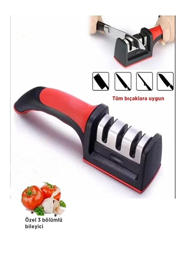 Profesyonel Bıçak Bileme Aleti Mutfak Makası Bileyici 3 Açılı Elmas Uçlu