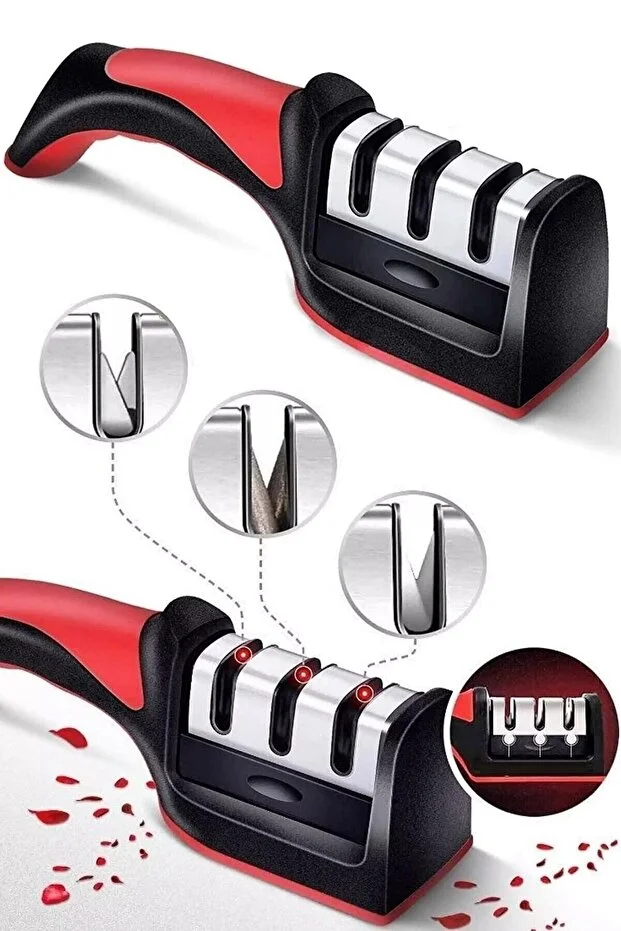 Profesyonel Bıçak Bileme Aleti Mutfak Makası Bileyici 3 Açılı Elmas Uçlu