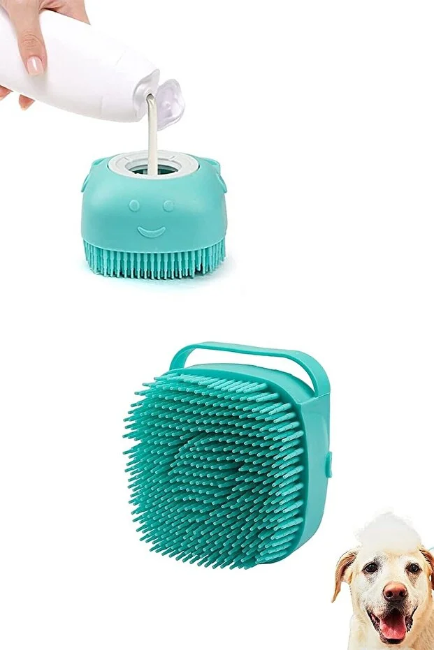 Şampuan Hazneli Kedi Köpek Yıkama Banyo Fırçası - Pratik Ve Kolay Temizlik | Evcil Hayvan Bakımı