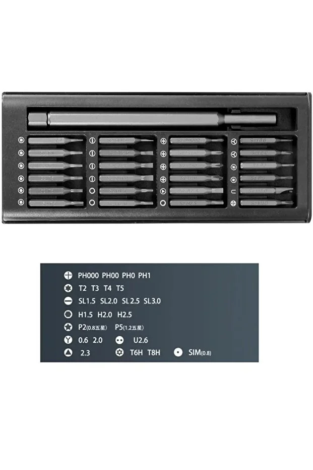  Özel Kutulu 25 Parça Mini Tornavida Seti Profesyonel Masa Telefon Gözlük Saat Tamir Seti Yıdız