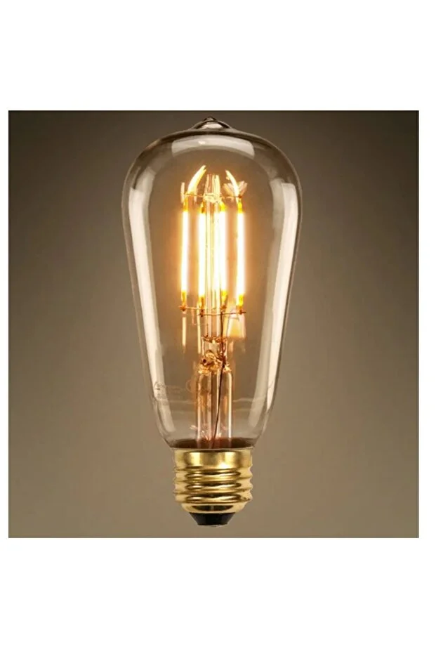 Rustik 4w Led Ampul Vintage Uzun Filament Amber E-27