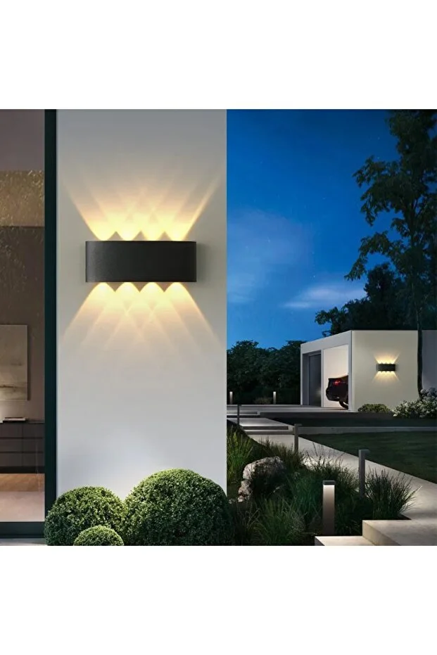15 W İki Yönlü Led Duvar Aplik - Gün Işığı (3000K)  - Siyah - IP44 