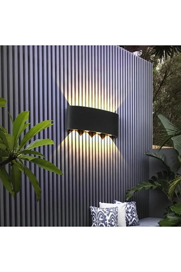 15 W İki Yönlü Led Duvar Aplik - Gün Işığı (3000K)  - Siyah - IP44 