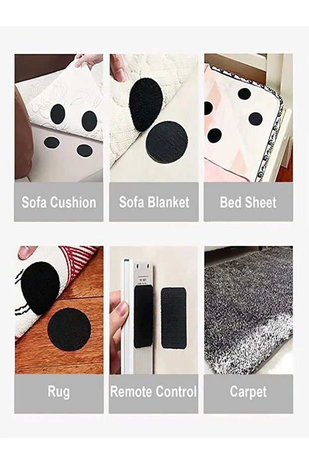 10 ADET Halı Kilim Koltuk Örtüsü Sabitleyici Kaydırmaz Cırt Yıkanabilir Kendinden Yapışkanlı Ped